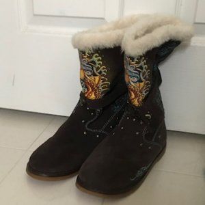 Don Ed Hardy Suede Mermaid Boots
